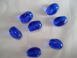 Glaskraal driekant 10x13 mm kobaltblauw