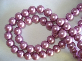 Matte glasparel rond 8 mm violet lila