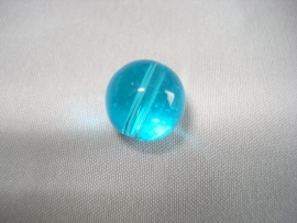 Glaskraal rond 10 mm aquablauw