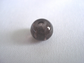 Glascrackle kraal rond 6 mm donkertaupe