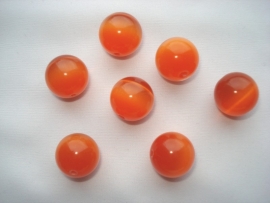 Cats eye glaskraal rond 8 mm oranje