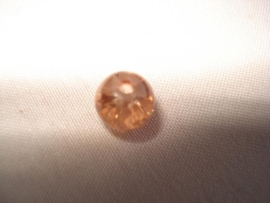 Glascrackle kraal rond 6 mm warm lichtbruin