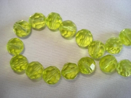 Facet glaskraal rond 8 mm lime groen