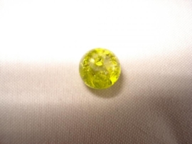 Glascrackle kraal rond 6 mm fel olijfgroen