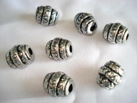 Metaallook kraal zilverkleur ton 15x12 mm