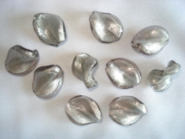 Zilverfolie glaskraal wokkel antraciet