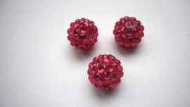 shamballa kraal 14 mm fuchsia roze