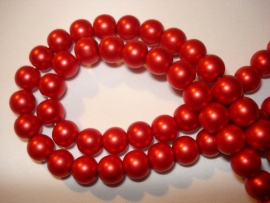 Matte glasparel rond 8 mm rood