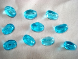 Glaskraal driekant 8x11 mm aquablauw