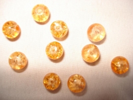 Glascrackle kraal rond 6 mm oranje