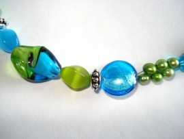 Armband aqua en lime