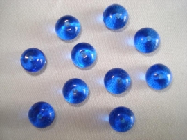 Glaskraal rondell 8x6 mm kobaltblauw