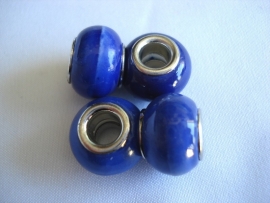 Pandora style kraal keramiek kobaltblauw