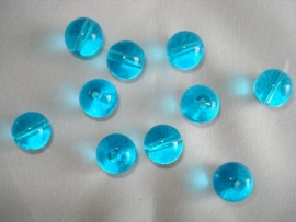 Glaskraal rond 8 mm licht aquablauw