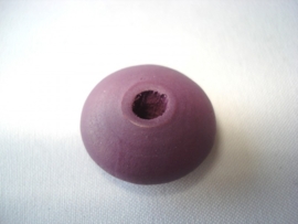 Houten kraal 20x12 mm disc purper paars