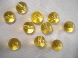 Glaskraal rond 8 mm geel