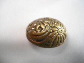 Metaallook kraal bronskleur eivorm 15x20 mm