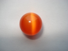 Cats eye glaskraal rond 8 mm oranje