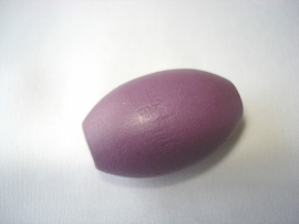 Houten kraal 16x28 mm olijfvormig purper paars