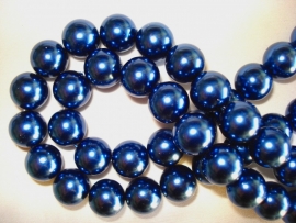 Glasparel rond 10 mm diep donkerblauw