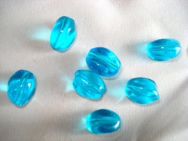 Glaskraal driekant 10x13 mm aquablauw