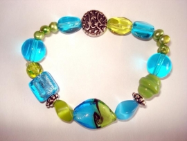 Armband aqua en lime