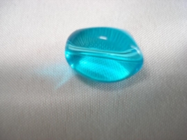Glaskraal driekant 10x13 mm aquablauw