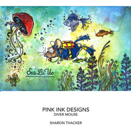 Pink Ink Designs Diver Mouse A7 Clear Stamp Set PI137