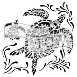The Crafter's Workshop Sea Turtles 6x6 Inch Stencil (TCW610s)