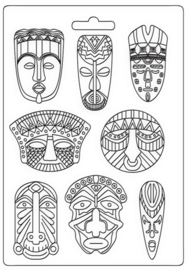 Stamperia Soft Mould A4 Savana Tribal Masks (K3PTA4533)