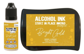 Couture Creations Stayz in Place Alcohol Ink Pearlescent Bright Gold Pad+Reinker (CO728167)