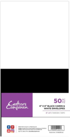 Crafter's Companion - 6"x6" (15x15 cm) Black Card&White Envelopes - 100 st. CC-BWCBEN-6x6