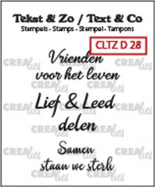 Crealies Clearstamp Tekst & Zo 3x Vrienden (NL) CLTZD28 3x 30mm