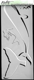Picket Fence Studios Slim Line Whales and Mermaid 4x10 Inch Stencils (SC-226)