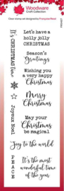 Woodware • Clear Singles Christmas Celebrations 8 in x 2.6 in Stamp Set