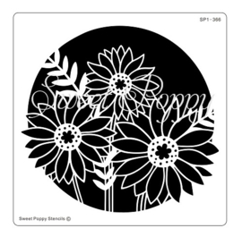 Sweet Poppy Stencil: Sunflower Circle  SP1-366
