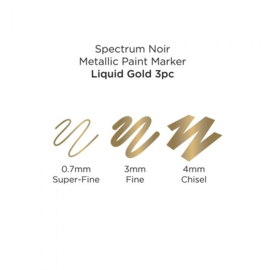 Spectrum Noir Metallic Paint Markers Liquid Gold (3pcs) (SN-MTPM-GOL3)