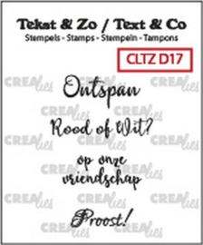 Crealies Clearstamp Tekst & Zo Wijn A (NL) CLTZD17 max. 28mm