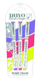 Nuvo brush script pens - bright florals 111N