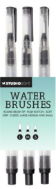 Studio Light 3 Waterbrushes nr.01 Fine, medium, large tip SL-ES-WBRU01 40x120mm
