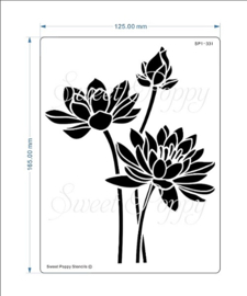 Sweet Poppy Stencil:Lotus Flowers SP1-331