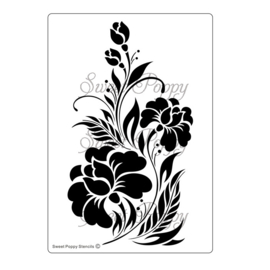 Sweet Poppy Stencil: Black Orchid SP1-233