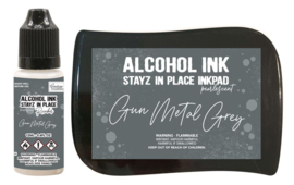 Couture Creations Stayz in Place Alcohol Ink Pearlescent Gun Metal Grey Pad+Reinker (CO728163)
