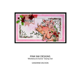 Pink Ink Designs Mistletoe & Swine 6 in x 8 in Clear Stamp Set PI176