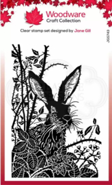 Woodware • Clear singles lino cut Hare in the Brambles  JGS743