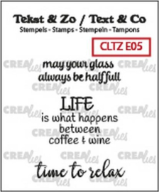 Crealies Clearstamp Tekst & Zo tekst Wine D (ENG) CLTZE05 max 32mm (10-18)