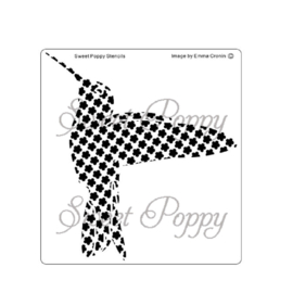 Sweet Poppy Stencil: Humming Bird Flower SP2-142