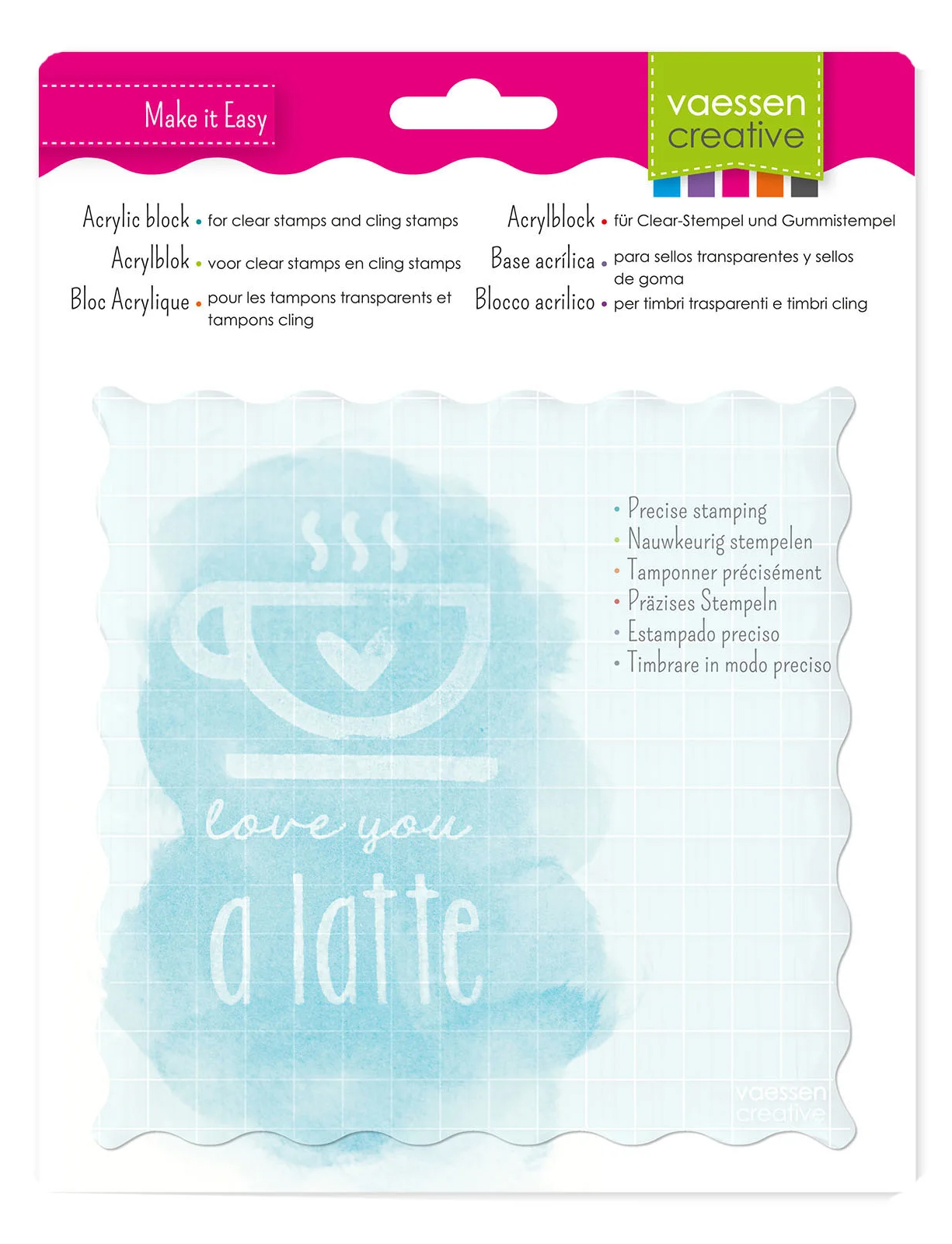 Vaessen Creative • Acryl Stempelblok 16x16x0,8cm 1009-020