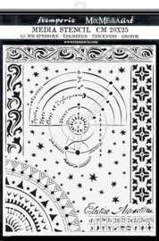 Stamperia Thick Stencil 20x25cm Alchemy Planet Chart (KSTD098)