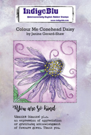 IndigoBlu Colour Me Conehead Daisy A6 Rubber Stamp (IND0749)
